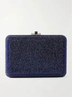 Тонкий клатч Slim Slide, украшенный кристаллами, серебристого цвета JUDITH LEIBER COUTURE, синий 47324446