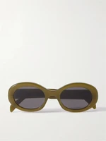 Солнцезащитные очки Triomphe в овальной оправе из ацетата CELINE EYEWEAR, бирюзовый 47343770