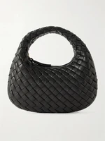Кожаная наплечная сумка Veneta Baby Intrecciato BOTTEGA VENETA, черный 47345821