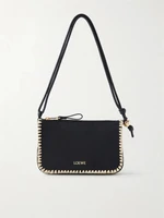 Плечевая сумка из кожи Rio с отделкой из рафии LOEWE + Paula's Ibiza, черный 47373079