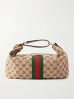 Клатч Ophidia из полосатого канваса с кожаной отделкой GUCCI, мультицвет 47324121