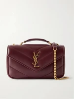 Мини-сумка на плечо Loulou из кожи с узором мателассе SAINT LAURENT, бордовый 47345185