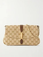 Сумка на плечо Aperitivo из канвы с жаккардовым узором и кожаной отделкой GUCCI, бежевый 47353291