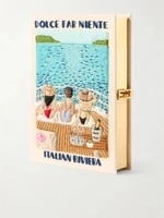 Клатч из канваса Olympia Le-Tan Dolce Far Niente с вышитыми аппликациями, мультицвет 47324450