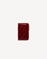 Кардхолдер на молнии CASSANDRE BIJOU из лакированной кожи SAINT LAURENT, красный 47363037
