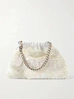 Мини-сумка Falabella из атласа с пайетками STELLA MCCARTNEY, белый 47375571