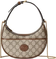 Сумка Gucci Half Moon в бежево-коричневой гамме 619731