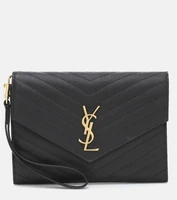 Клатч Cassandre из матовой кожи Saint Laurent, черный 2108711