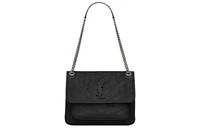 Сумка через плечо Saint Laurent Niki, средняя жатая винтажная черная 4549078
