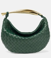 Маленькая кожаная сумка через плечо sardine Bottega Veneta, зеленый 5979105