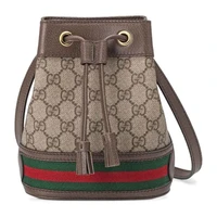 Мини-сумка Gucci Ophidia Bucket, коричневая 619880