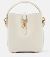 Le 37 Мини кожаная сумка-ведро Saint Laurent, Blanc Vintage 25641378