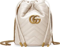 Мини-сумка Gucci GG Marmont Bucket Bag, белый 666594