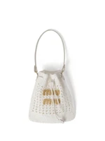 Мини-сумка Miu Miu из плетеной рафии, белый 11657048