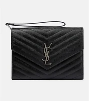 Кожаный клатч Cassandre Saint Laurent, черный 2106429