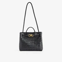 Кожаная сумка Andiamo intrecciato с верхней ручкой Bottega Veneta, черный 6417250