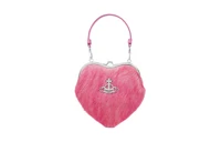 Сумка Vivienne Westwood в форме сердца из телячьей кожи, Розовый портативный кошелек для женщин 26499196