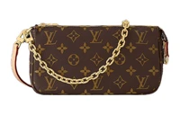 LOUIS VUITTON Сумка через плечо из лакированного полотна с кожаной отделкой женская коричневая 27972829