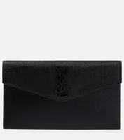 Кожаный клатч Uptown Saint Laurent, черный 2110340