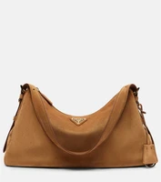 Aimée средняя замшевая сумка через плечо Prada, коричневый 25626251