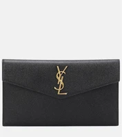 Кожаный клатч Uptown Saint Laurent, черный 2110336