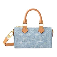 LOUIS VUITTON Луи Виттон Нано Спиди Голубая джинсовая сумка 27974017