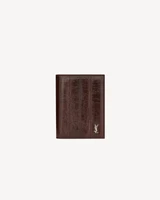 Кредитница TINY CASSANDRE из угря SAINT LAURENT, коричневый 47362092