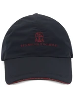 Brunello Cucinelli кепка с вышитым логотипом, синий 15796975