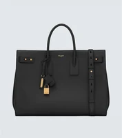 Сумка Sac de Jour Thin из кожи большого размера Saint Laurent, черный 2108420
