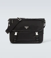 Сумка-мессенджер из Re-Nylon с кожаными деталями Prada, черный 25642127