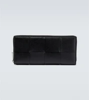 Кожаный кошелек Intreccio Bottega Veneta, черный 2093902
