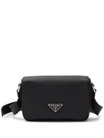 Сумка на плечо из сафьяновой кожи с логотипом Prada, черный 25868951
