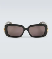 Солнцезащитные очки прямоугольной формы с двойной буквой g Gucci, черный 5938590