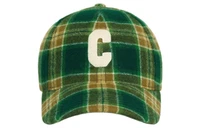 CELINE Клетчатая шерстяная бейсболка, Green 27905923