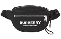Сумка через плечо Burberry с логотипом Cannon из Econyl, маленькая, черная 26500429