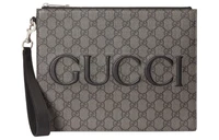 GUCCI Верховная холщовая сумка клатч мужская серая и черная 27946008