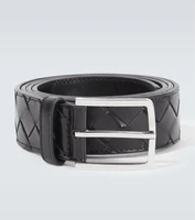 Кожаный ремень intrecciato Bottega Veneta, черный 5938276