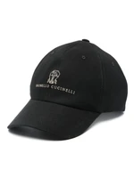 Brunello Cucinelli кепка с вышитым логотипом, черный 15797006