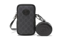 GUCCI Кожаная мини-сумка через плечо для мужчин черная 27943428