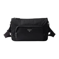 PRADA Переработанный полиамидный наплечный рюкзак унисекс черный 28008647