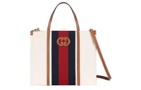 GUCCI Хлопковая сумка-шоппер из холста с кожаными вставками среднего размера мужская наплечная сумка через плечо 27943570
