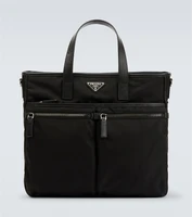 Сумка-тоут с отделкой из Re-Nylon кожи Prada, черный 25633158