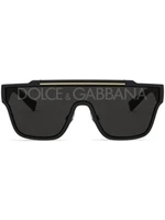 Dolce &amp; Gabbana Eyewear солнцезащитные очки в квадратной оправе с логотипом, черный 15662643