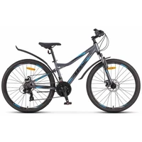 Горный велосипед 26" Stels Navigator 610 MD V050 (рама 14) (ALU рама) Антрацитовый/синий (М) 4801408