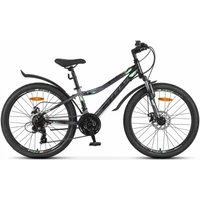 Подростковый велосипед 24" Stels Turbo 410 MD Z010 (рама 12) Черный/зеленый 2025 (М) 5201420