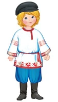Ф-9318 Плакат вырубной А3. Мальчик в русском костюме (УФ-лак) - группа Костюмы 1411076024