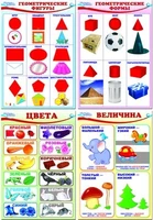 Комплект познавательных мини-плакатов. Математика. Форма и цвет (4 листа А4+, текст на обороте) 1407189500