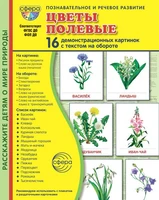 Дем. картинки СУПЕР Цветы полевые. 16 демонстрационных картинок с текстом В ПАПКЕ (173х220 мм) 926139301