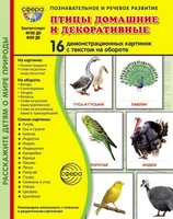Дем. картинки СУПЕР Птицы домашние и декоративные. 16 демонстрационных картинок с текстом В ПАПКЕ (173х220 мм) 933563858