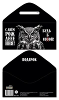 КДС-17803 Конверт для денег на склейке. С Днём рождения! Будь собой! (унисекс, сова) 1349569392